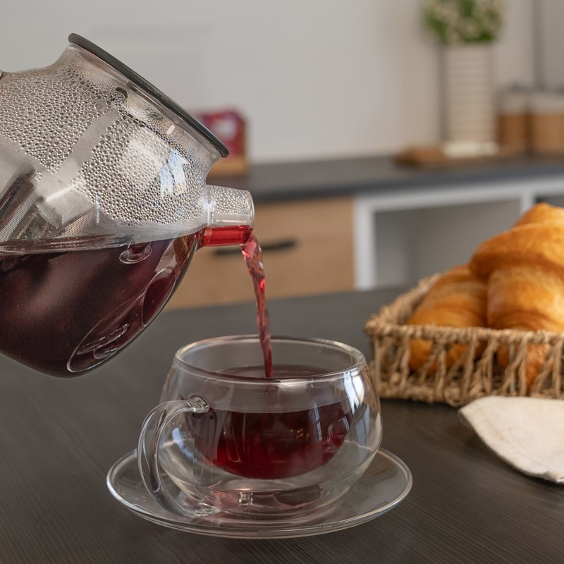 Borosilikatinio stiklo arbatinukas su filtru, 950 ml