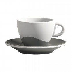 Cappuccino puodelis su lėkštele PILKA BANGA, 175ml