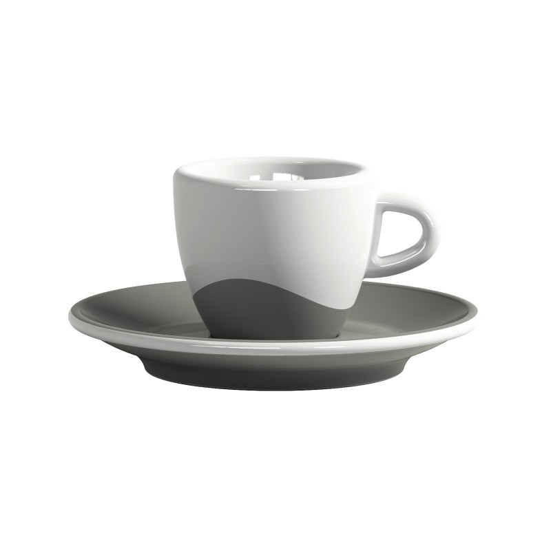Espresso puodelis su lėkštele PILKA BANGA, 70 ml