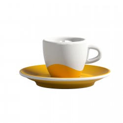 Espresso puodelis su lėkštele GELTONA BANGA, 70 ml