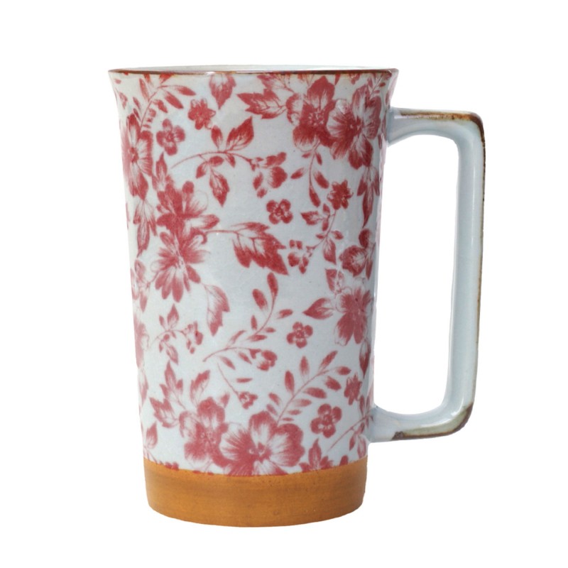 Puodelis RAUDONI GĖLIŲ RAŠTAI, 400ml