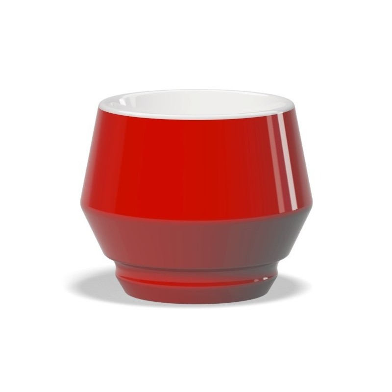 Dvigubo porceliano puodelis su lėkštele MANIKO, 70 ml (raudonas)