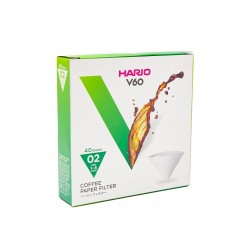 Popieriniai kavos filtrai V60 kavinukui, 40vnt (balti)
