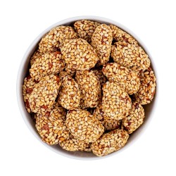 Karamelizuoti MIGDOLAI su sezamais