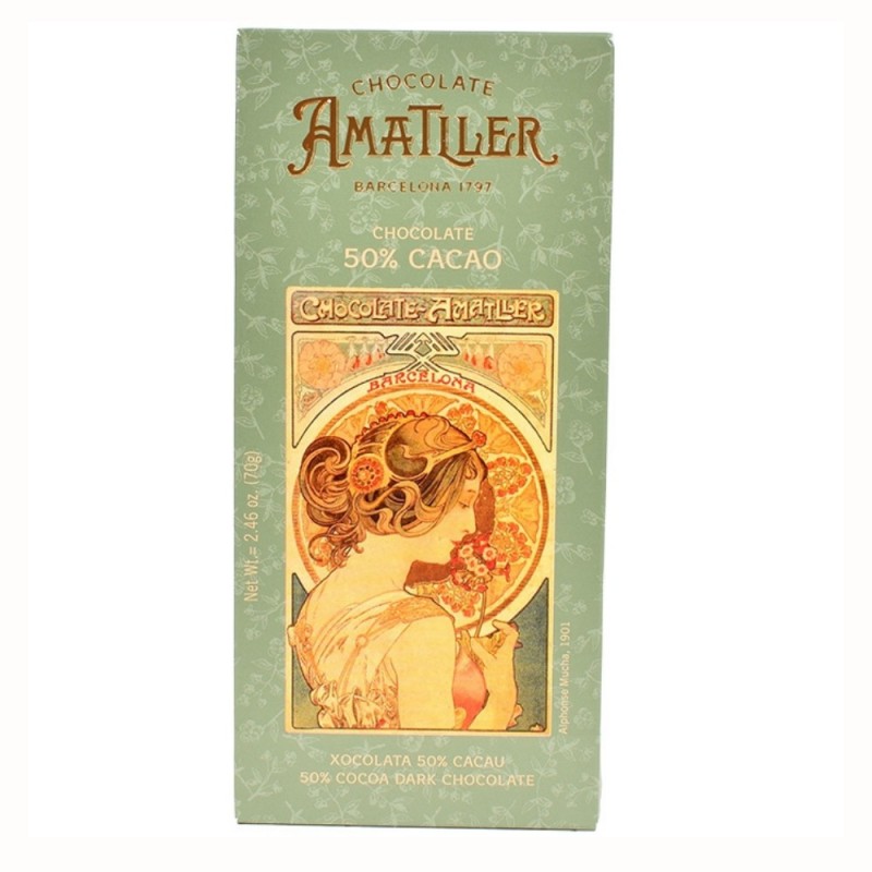 Juodasis šokoladas AMATLLER 50%, 70g