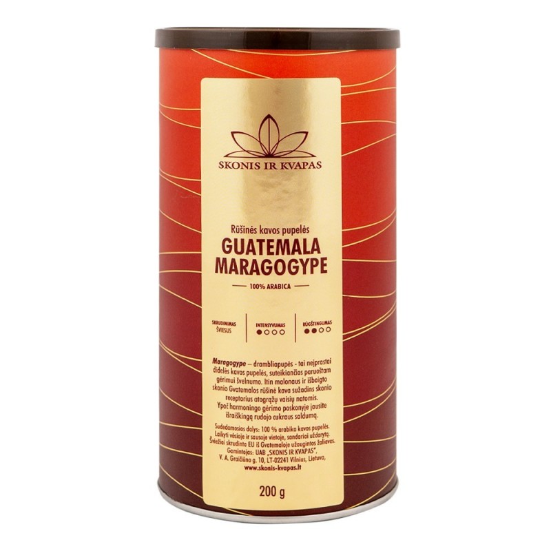 Rūšinės kavos pupelės GUATEMALA MARAGOGYPE, 200 g