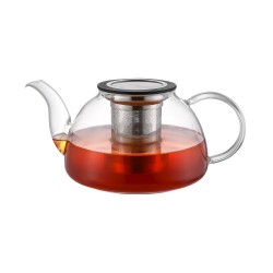 Borosilikatinio stiklo arbatinukas su filtru „Elegancija“, 1300 ml