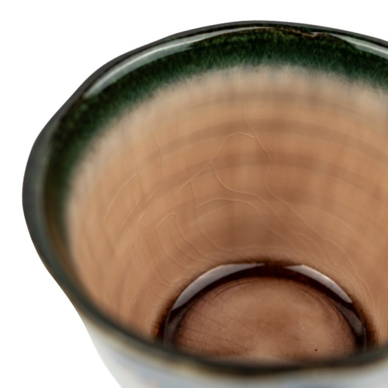 Puodelis ĮSPAUDAI, 250ml, mėlynu krašteliu, keramik.