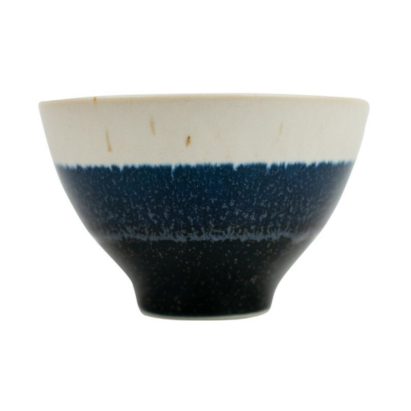 Piala arbatai MATCHA, 9x6cm, keramika, balta-mėlyna sp.