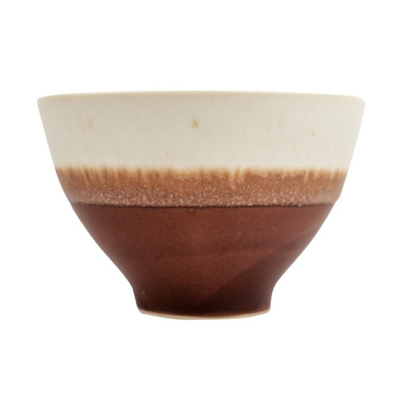 Piala arbatai MATCHA, 9x6cm, keramika, balta-šokoladinė sp.