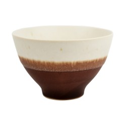 Piala arbatai MATCHA, 9x6cm, keramika, balta-šokoladinė sp.