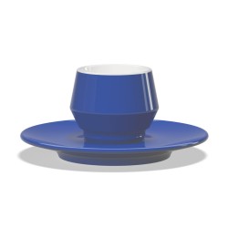 Dvigubo porceliano puodelis su lėkštele MANIKO, mėlynas, 120 ml