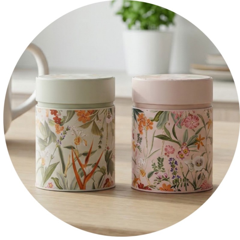 Dėžutė arbatai MIRA, 150g, mėtinės/rožinės spalvos