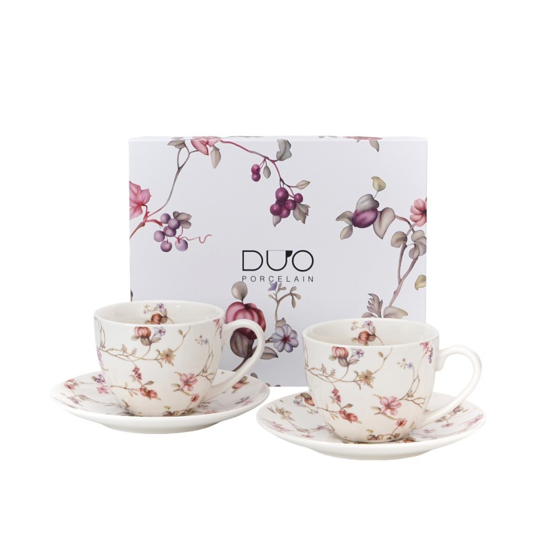 Puodelių rinkinys VIJOKLIAI, porcelianas, 250ml, 2 vnt