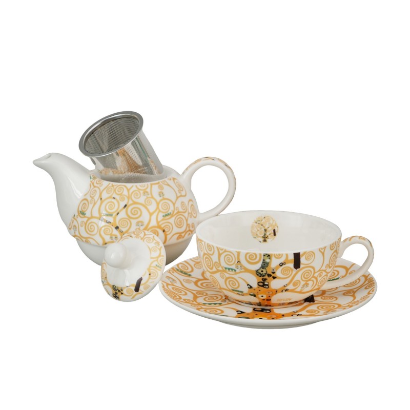 Arbatinukas su sieteliu ir puodeliu GYVYBĖS MEDIS, porcelianas