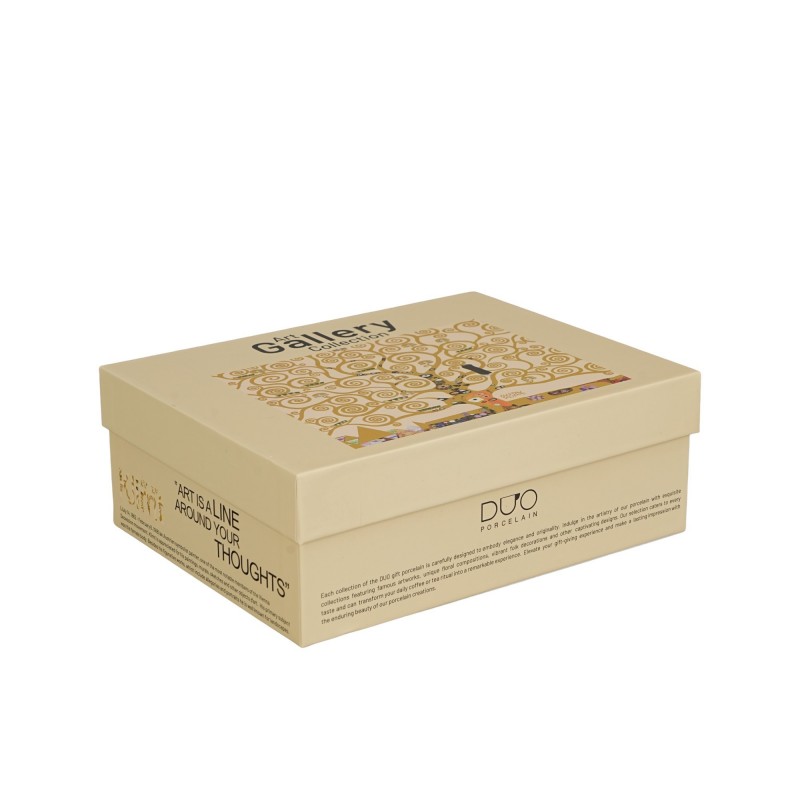 Espresso puodelių rinkinys GYVYBĖS MEDIS, porcelianas, šviesus, 110ml, 2 vnt