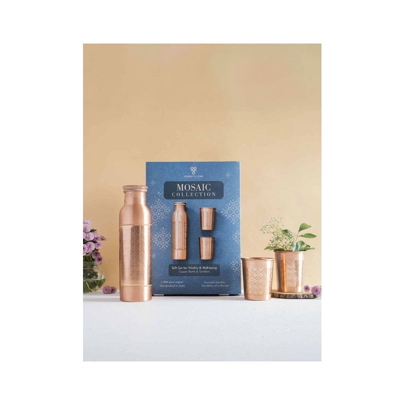 Varinės gertuvės ir stiklinių rinkinys MOZAIKOS