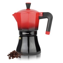 MOKA kavinukas raudonos-juodos spalvos,(indukcinis) 12puod