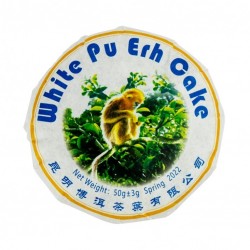 Baltosios Pu Erh arbatos plokštė GOLDEN MONKEY 50 g, beengcha forma