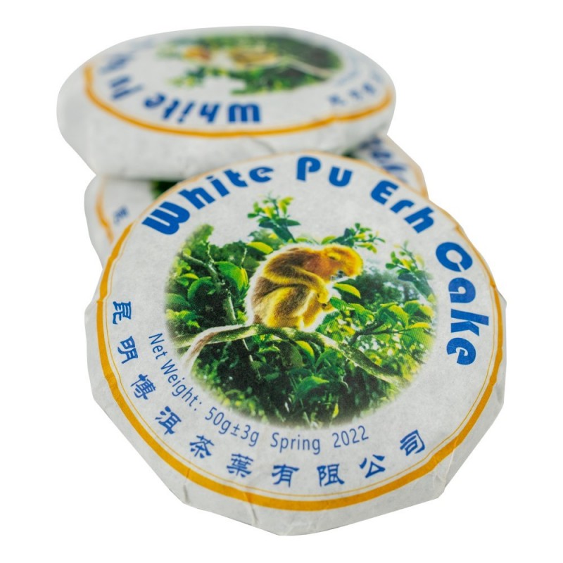 Baltosios Pu Erh arbatos plokštė GOLDEN MONKEY 50 g, beengcha forma