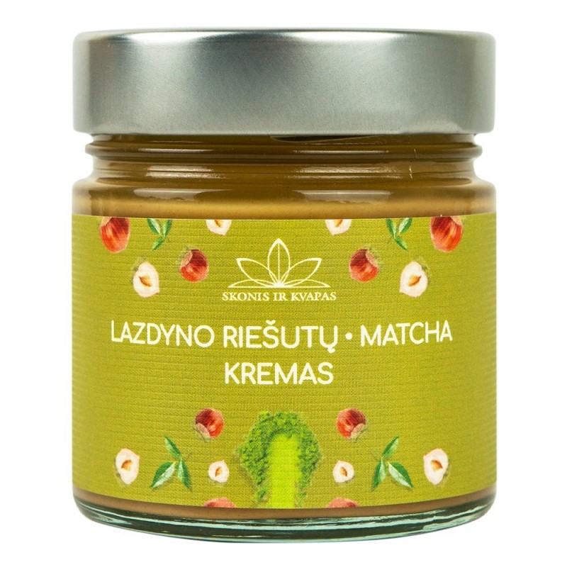 LAZDYNO RIEŠUTŲ ir MATCHA kremas, 250 g