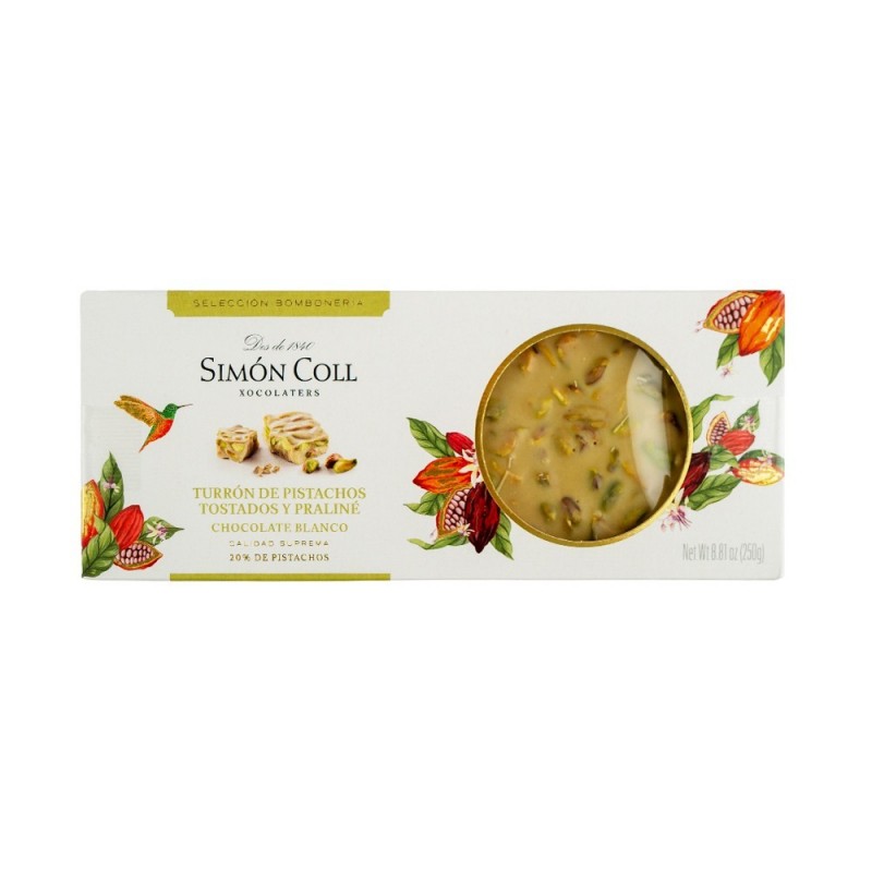 Baltasis šokoladas TURRON su pistacijomis SIMON COLL, 250g