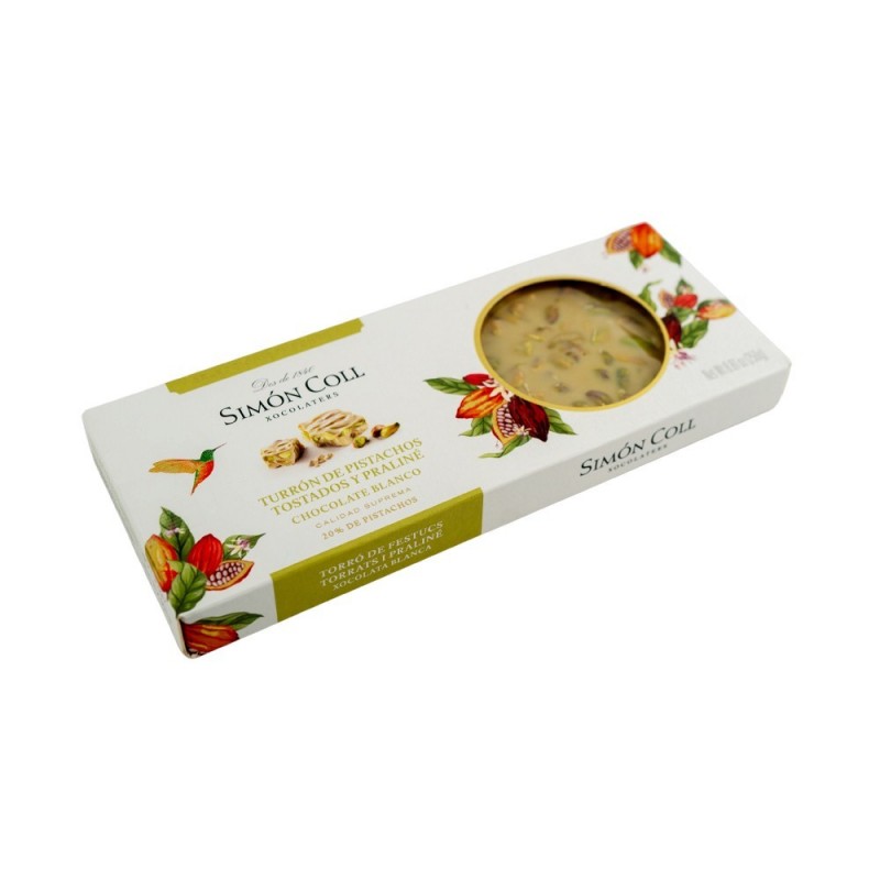 Baltasis šokoladas TURRON su pistacijomis SIMON COLL, 250g