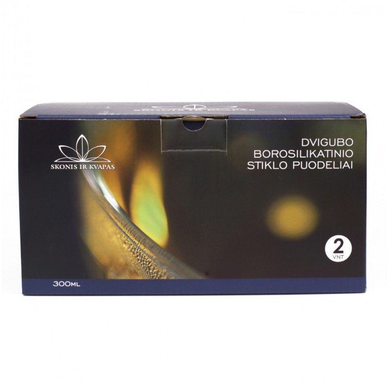 Dvigubo stiklo puodelis, 300 ml