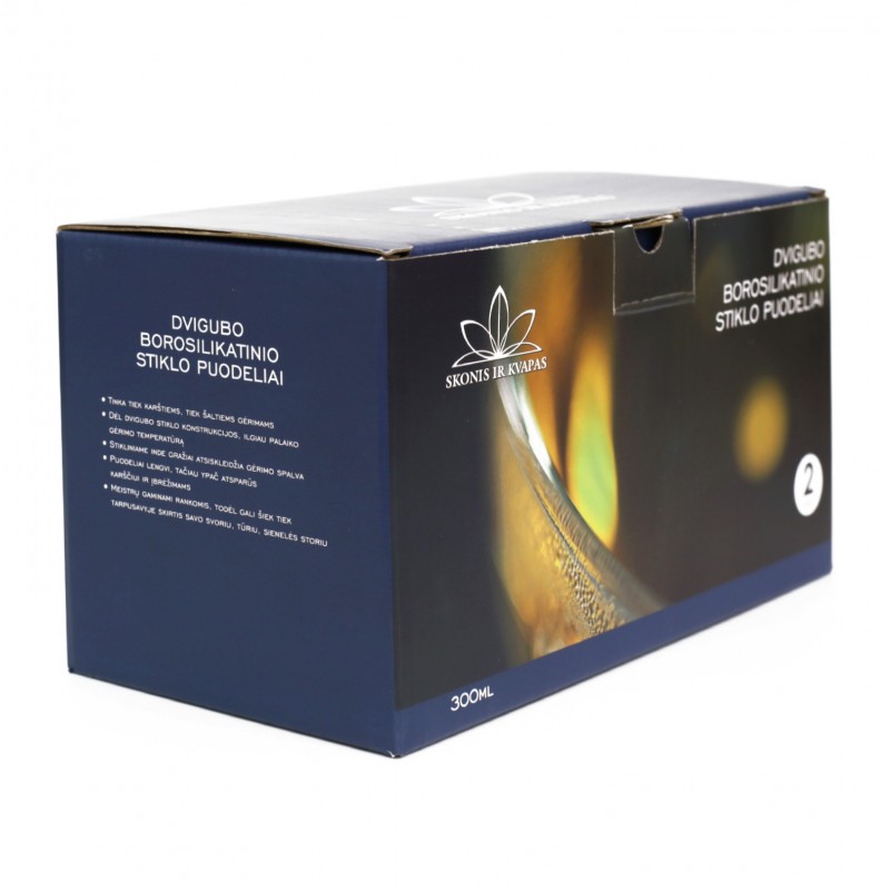 Dvigubo stiklo puodelis, 300 ml