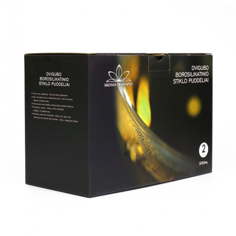 Dvigubo stiklo puodelis, 330 ml