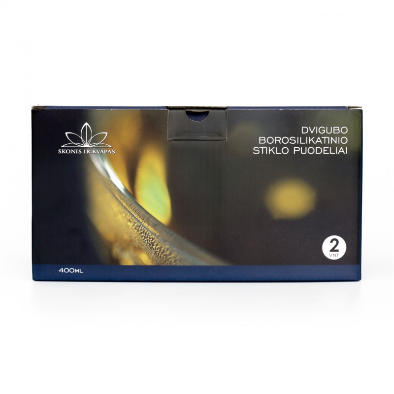 Dvigubo stiklo puodelis, 400 ml