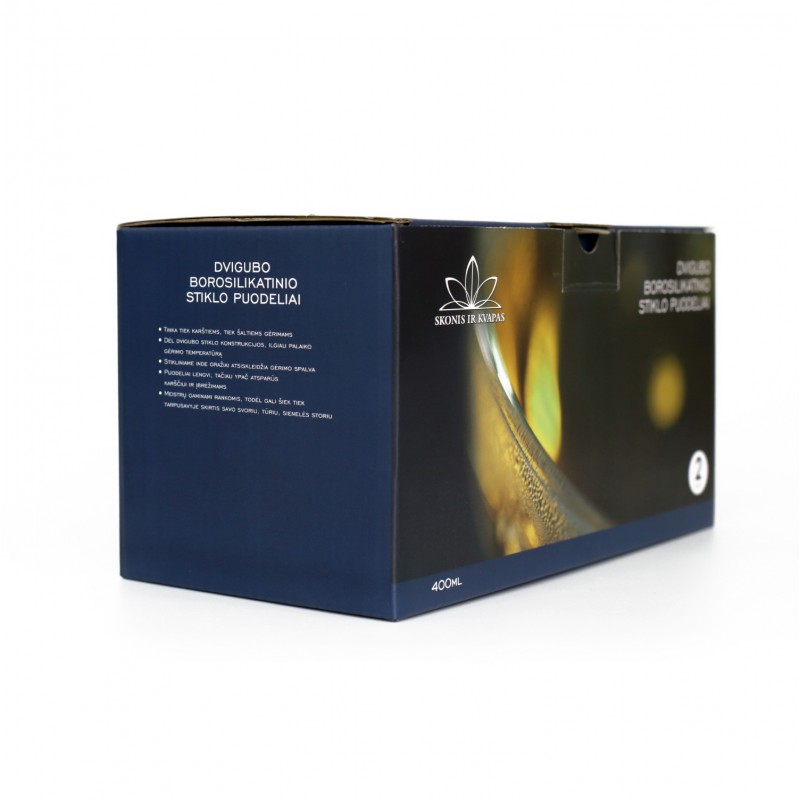Dvigubo stiklo puodelis, 400 ml