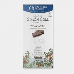 Juodasis šokoladas be cukraus SIMON COLL 75%, 85g