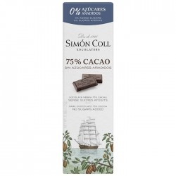 Juodasis šokoladas be cukraus SIMON COLL 75%, 25g